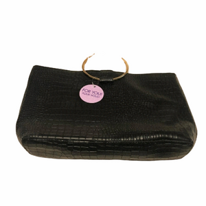 $10 NWT Black Handbag Gold Hoop